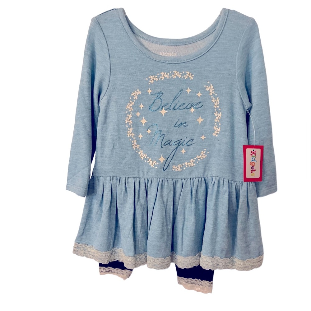 NWT 2 pc Kidgets Infant Baby Girls Lace Outfit Sz 12 mo